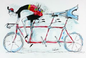 Top cycle artist Michael Valenti to follow Le Tour de France in France Motorhome Hire vehicle