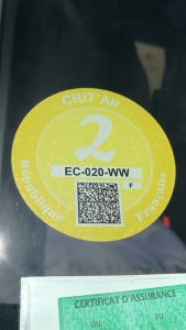 French Crit'Air Low Emission sticker