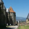 Carcassonne medieval citadel's ramparts