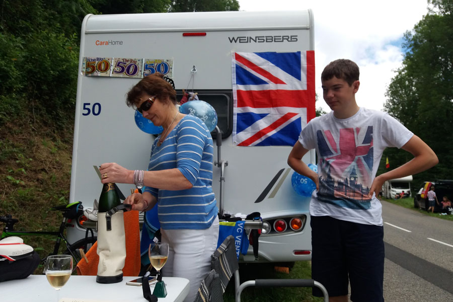Even when celebrating a 50th birthday up a mountain during The Tour de France (as this British family were), you will have power in a France Motorhome Hire vehicle